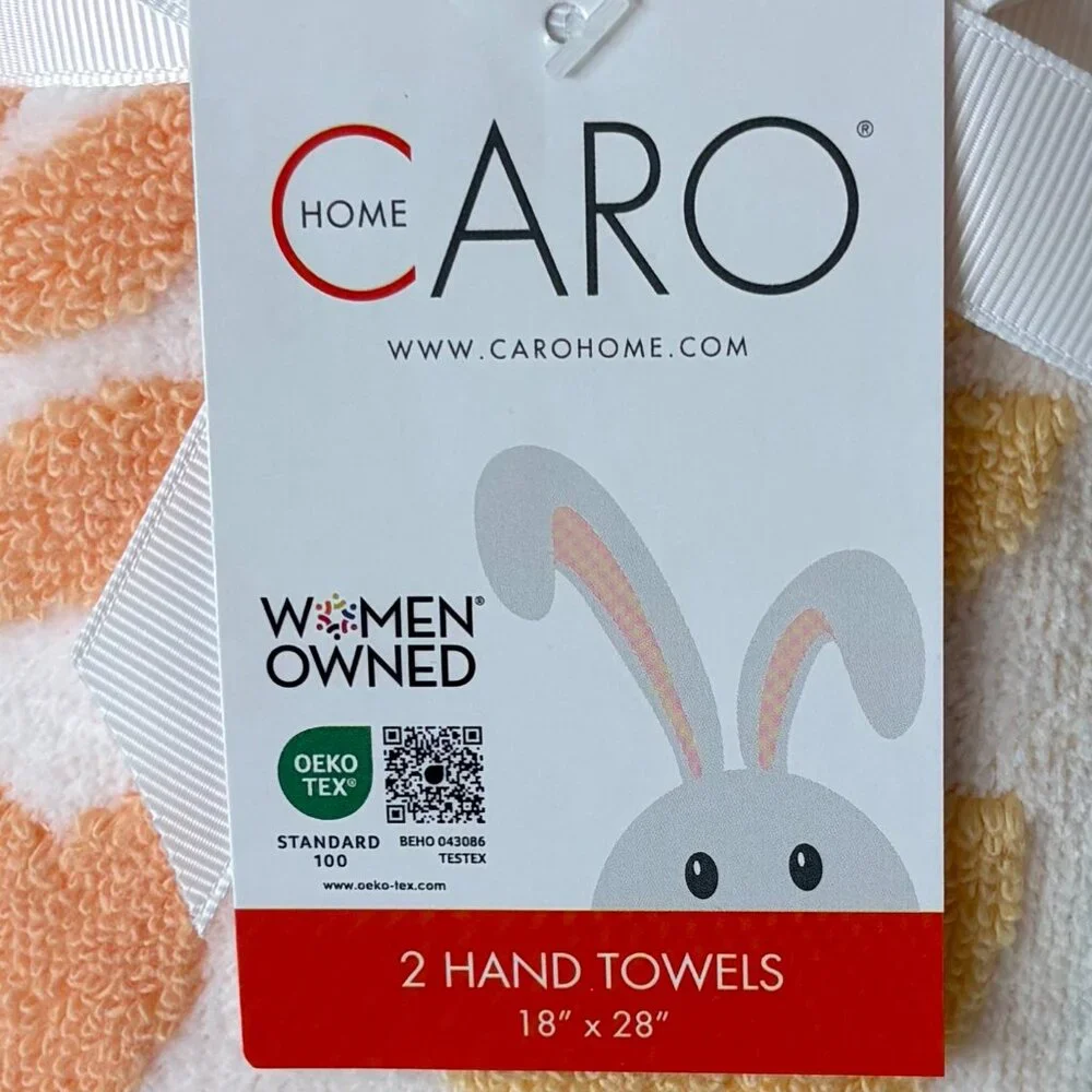 NWT - Caro Home 2pk Rainbow Tulip Rows Hand Towels